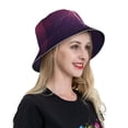 thumbnail image 4 of Yiaed Thunderstorm Violet Purple Print Reflective Stripe Bucket Hat Unisex Funny Outdoor Fisherman Cap Beach Sun Hat, 4 of 5