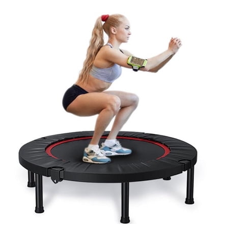 SOONTRANS Foldable Mini Trampoline, 40" Rebounder Trampoline for Adults, Indoor Fitness Trampoline Exercise Workout Rebounder with Durable Bungees Outdoor/Garden