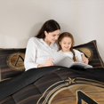 thumbnail image 4 of Castle Fairy Western Wood Letter A Queen Comforter Set 3pcs for Adults,Vintage Texas Star Bedding Comforter Set,Black Reversible, 4 of 6