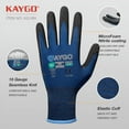 thumbnail image 2 of KAYGO Safety Work Gloves MicroFoam Nitrile Coated-12 Pairs, KG18NB,Seamless Knit Nylon Glove with Black Micro-Foam Nitrile Grip,Ideal for General Purpose,Automotive,Home Improvement，Dark Blue,2XL, 2 of 5