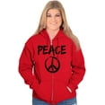 thumbnail image 4 of Hippie Peace Sign Make Love Not War Zip Up Hoodie Men's Women's Brisco Brands L, 4 of 6
