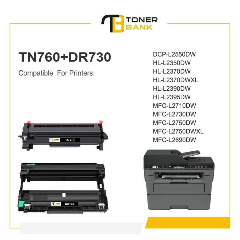 TN-760 Toner DR-730 Compatible With Brother MFC-L2710DW MFC-L2750DW  DCP-L2550DW
