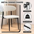 thumbnail image 4 of Dining Chairs Set of 2, LEGAHOME Linen Upholstered Kitchen Chairs with Metal Legs, Modern Dining Room Side Chairs Set with Curved Back for Kitchen Living Room, Beige Seat & Black Legs, 4 of 8