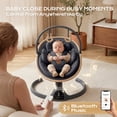thumbnail image 4 of Baby Swing, Portable Bluetooth Infant Swing with Timer, 5 Speeds, 10 Lullabies, 5-Point Harness, Black, 4 of 8