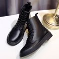 thumbnail image 3 of Women s Combat Boots Lace Up Ankle Leather Boots 38, 3 of 6