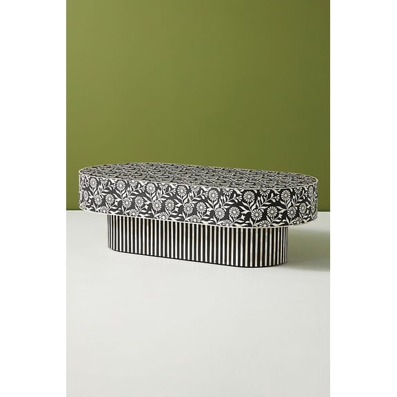 Laila bone inlay coffee table black, black bone inlay coffee table, holiving room coffee table