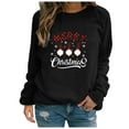 thumbnail image 3 of Jacenvly Christmas Womens Tops Long Sleeve Graphic Pullover Hoodie Misses Round-Neck Christmas Printing Santa Claus Recreational Blouses, 3 of 8