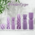 thumbnail image 2 of 6 Pcs Pillar Candles Modern Aesthetic Ribbed Decorative Candle Set Cute Soy Wax Scented Ribbed Decor for Home(Purple,2.36-6.89 Inch), 2 of 13