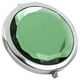 thumbnail image 1 of Portátil plegable de bolsillo de metal maquillaje compacto espejo mujer espejo cosmético doble cara (verde), 1 of 4