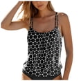 thumbnail image 3 of idosla Womens Blouson Tankini Top Only Loose Fit Swim Top No Bottom Modest Swimsuit (Black, XXL), 3 of 8