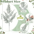 thumbnail image 2 of Triani 20Pcs Christmas Greenery Stems Green Plants 12.6 Inch Fake Pine Leaves Twigs Evergreen Picks for Xmas Holiday Wedding Home Wreath (Snowy), 2 of 7