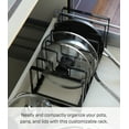 thumbnail image 2 of Yamazaki Home  Adjustable Pot Lid and Frying Pan Organizer, Steel, Holds 15.4 lbs - L 7.87 x W 13.78 x H  7.09 inches Black, 2 of 5