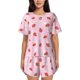 thumbnail image 1 of Balery Strawberry Floral Conjunto de Pijama para Mujer con Estampado, Dos Piezas de Manga Corta y Shorts, Ropa de Dormir Suave con Cuello Redondo y Bolsillos-Medium, 1 of 6