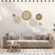 thumbnail image 3 of 12 Pieza Juego de DecoracióN de Cestas de Pared Bohemias Cestas Planas de Mimbre Tejidas DecoracióN para Colgar en Pared Borlas Hechas A Mano DecoracióN de Cestas de Pared Flores, 3 of 5