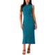 thumbnail image 1 of Vestido de suéter midi sin mangas de punto acanalado para mujer INSPIRE CHIC, elegante y casual con cuello simulado, 1 of 5