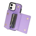 thumbnail image 6 of Nalacover Case for iPhone 11, Crossbody Wallet Case with Card Slots Holder, PU Leather Lanyard Shoulder Strap Purse Cover with Kickstand Shockproof Case for iPhone 11, Purple, 6 of 7