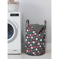 thumbnail image 3 of Grunge Laundry Bag, Abstract Flowers Round Brush Stroke Effect Floral Hand Drawn Style, Hamper Basket with Handles Drawstring Closure for Laundromats, 13" x 19", Dark Taupe Sea Green, by Ambesonne, 3 of 4