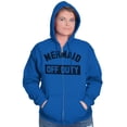 thumbnail image 5 of Mermaid Off Duty Cute Beach Lovers Zip Hoodie Sweatshirt Women Brisco Brands L, 5 of 6