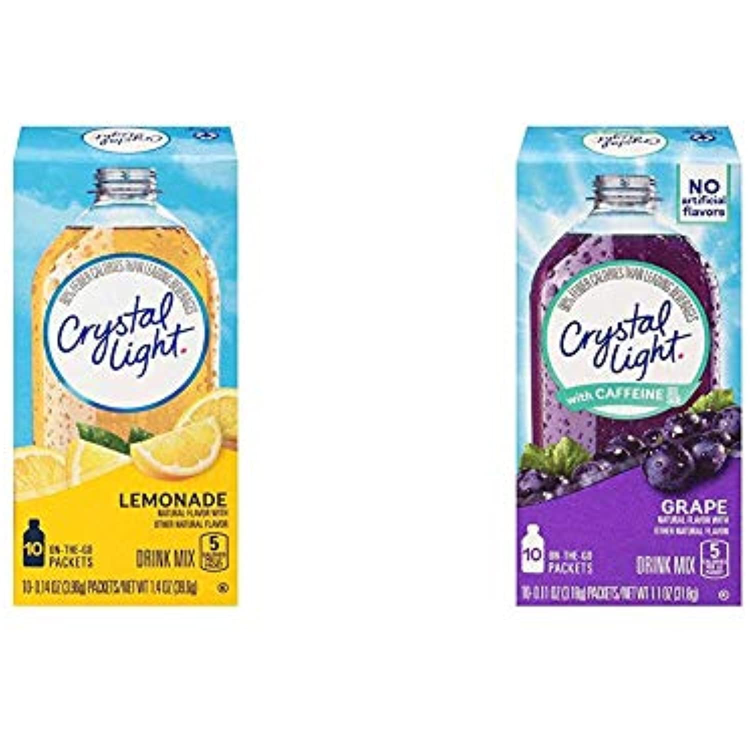 Crystal Light Lemonade with Grape Drink Mix (120 Packets, 12 Canisters of 10)