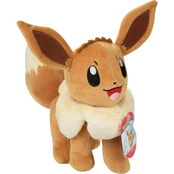Pokemon 12" Large Eevee Plush - Officially Licensed - Let's Go Starter Figure - Authentic Soft 12-inch Stuffed Animal Toy - Easter Basket Stuffer Gift for Kids, Boys, Girls - 2