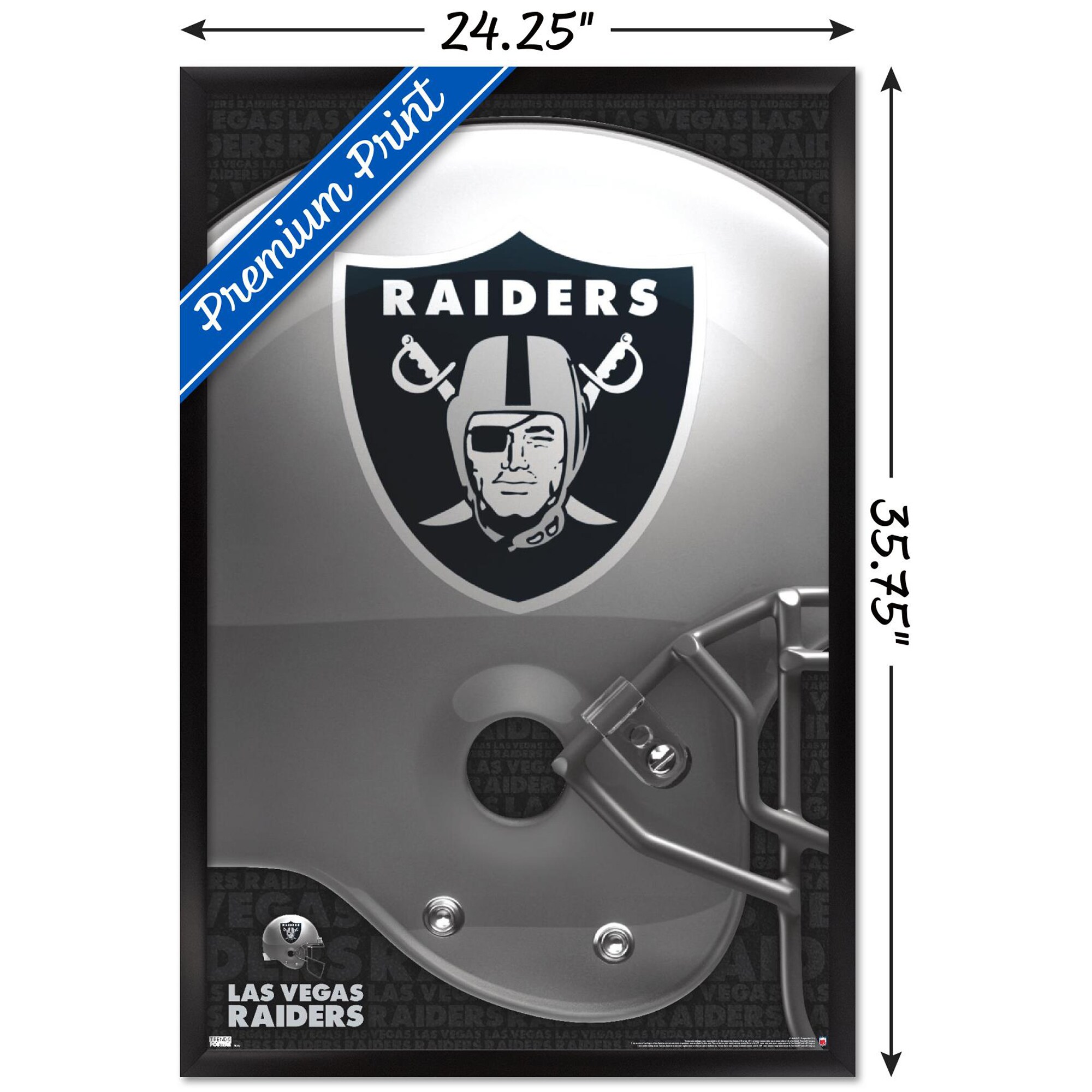 NFL Las Vegas Raiders – Logo 20 Wall Poster, 22.375" x 34", Framed