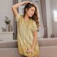 thumbnail image 3 of Easygdp Bamboo Wall Camisón de manga corta para mujer, informal, estampado, 3 of 6