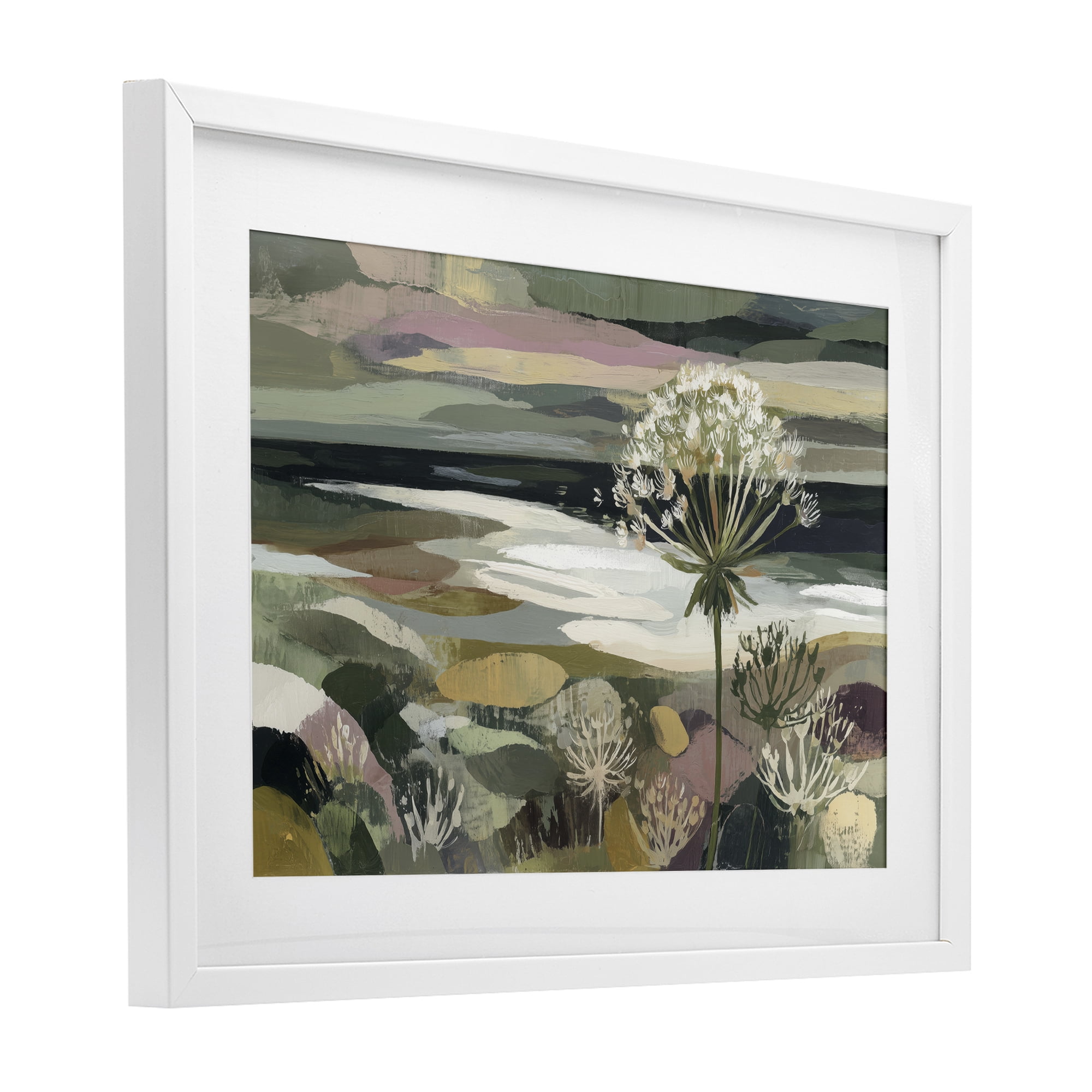 Stupell Industries Dandelion in Misty Meadow White Framed Print Under Glass, design by Chromatic Storm Studio