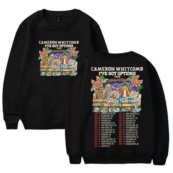 Cameron Whitcomb I've Got Options Tour 2025 Crewneck Long Sleeve Streetwear Women Men Pullover Sweatshirt
