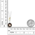 thumbnail image 6 of Gem Stone King 925 Silver and 10K Yellow Gold Brown Smoky Quartz and White Moissanite Pendant Necklace for Women | 6.33 Cttw | Gemstone Birthstone | Cushion Checkerboard 12MM | With 18 inch Chain, 6 of 7