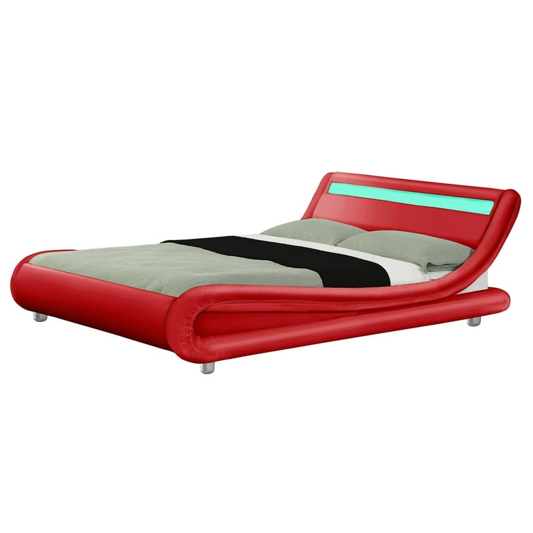 Lavely upholstered low profile sleigh bed outlet