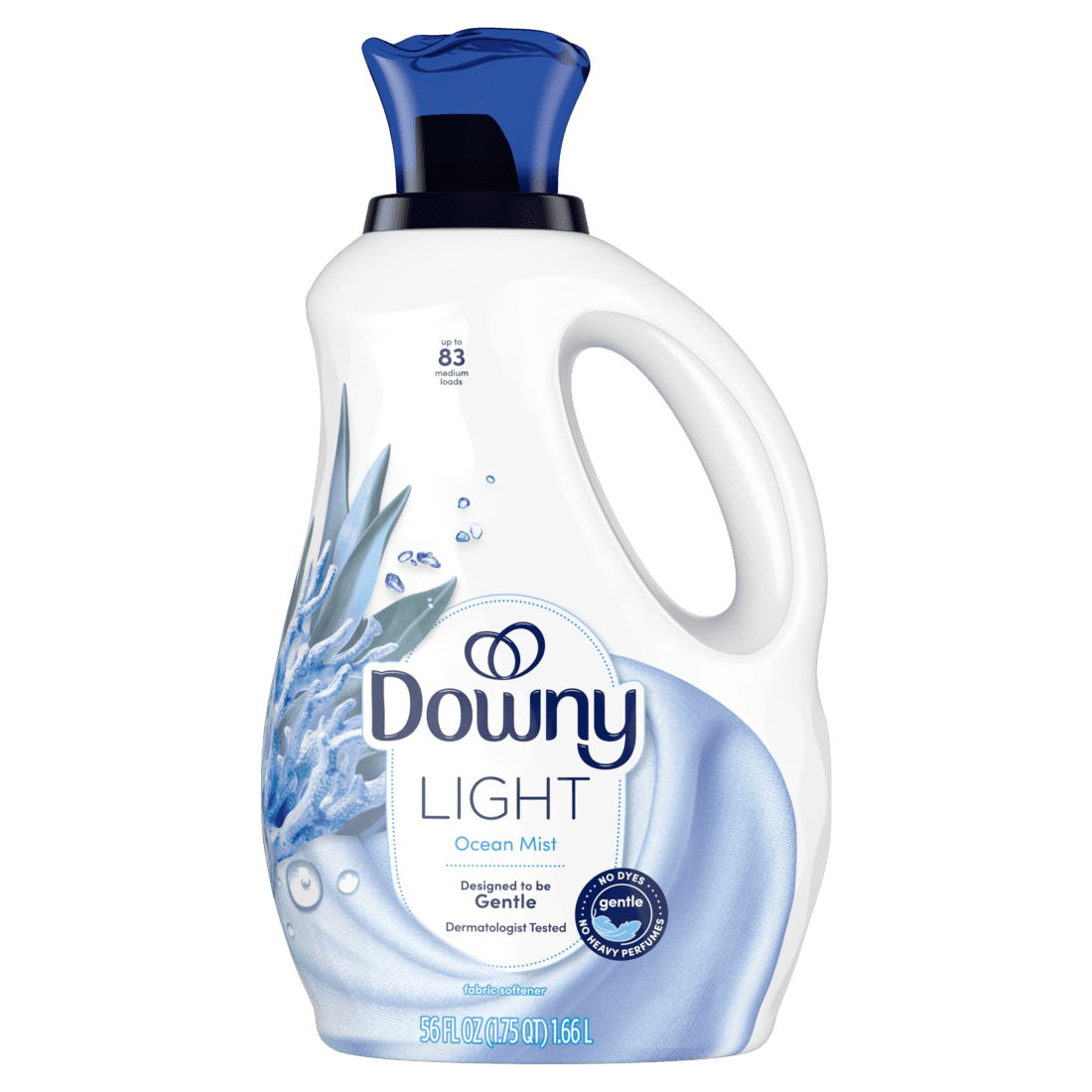 Downy GENTLE SOFT + FRESH Liquid Super Compact Ocean Mist, 56 fl oz, 83 loads