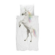 Snurk Twin Duvet Cover and Pillowcase Set for Kids and Teens 100% Cotton Soft Cover - Unicorn Duvet Cover and Pillowcase