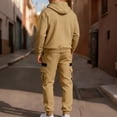 thumbnail image 5 of successthop Mens Cargo Sweatsuit 2 Piece Fleece Long Sleeve Zip Up Hoodie and Sweatpant Winter Outfits with Pockets 3XL, 5 of 5