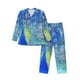 thumbnail image 1 of Balery Peacock Pijama para Hombre de Dos Piezas con Manga Larga, Conjunto de Dormir y Descanso Suave con Bolsillos-Small, 1 of 7