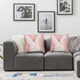 thumbnail image 2 of Pink Plush Embroidered Bunny Throw Pillow Cover, Pompom Rabbit Tail Throw Pillowcase with for Sofa Bed Chair,  Piece, Square, 2 of 7