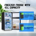 thumbnail image 2 of TACOOL Mini Refrigerator with Top Freezer 43 Liter Dual Door Small Refrigerator with 7-Level Adjustable Thermostat for Office, Grey, 2 of 8