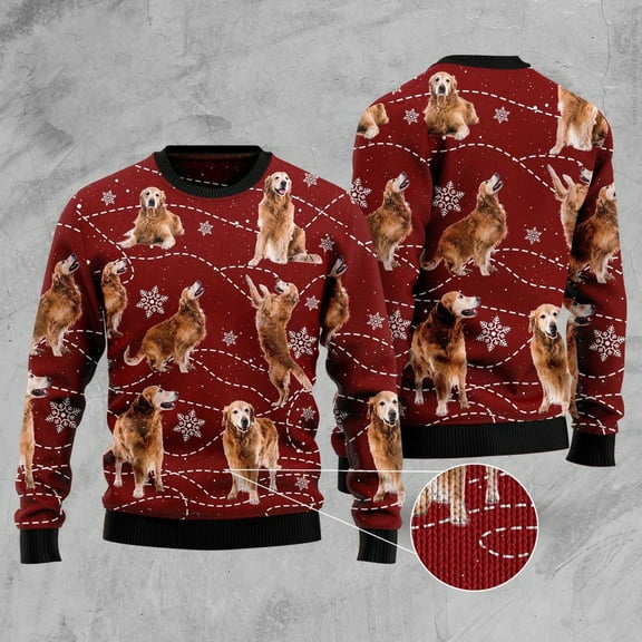 Golden Retriever Xmas Ugly Christmas Sweater, Christmas Sweater, Ugly Sweater, Funny Xmas Sweaters