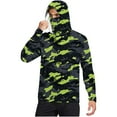 thumbnail image 2 of Wrtxtat Men's Sun Protection Hoodie UPF 50+ Fishing Hiking Shirt Long Sleeve SPF UV Shirt Rash Guard Lightweight Thin with Mesh Face Mask Black#01 XXL, 2 of 7