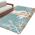 thumbnail image 2 of Summer Nautical Washable Area Rugs 2.7'x5', White Mermaid Coral Anchor Silhouette Wood Grain Low Pile Throw Living Room Rug Non-Slip Sturdy Edge Binding Carpet for Indoor Entryway Bedside Kitchen, 2 of 9