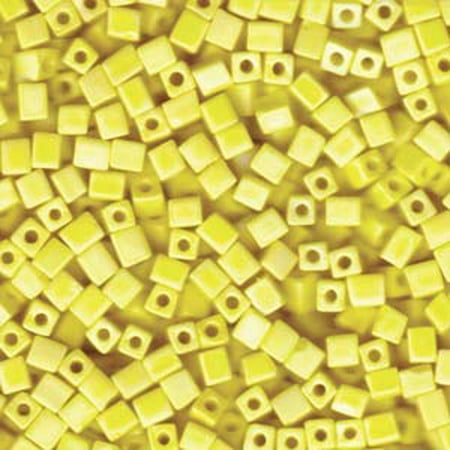 - 20 Grams Opaque Yellow Matte Ab Miyuki 4mm Square Cube Glass Seed, Loose Beads,