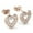 Rose Gold, variant on Cate & Chloe Ainsley 18k White Gold Plated Heart Stud Earrings with Swarovski Crystals for Women
