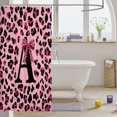 thumbnail image 3 of Manfei Leopard Print Initial A Shower Curtain 72Wx72L,Dreamy Bow Bathroom Curtain,Pink, 3 of 5