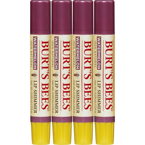 Burt's Bees 100% Natural Moisturizing Lip Shimmer, Watermelon, 1 Tube, 0.09 OZ