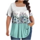 thumbnail image 2 of Tops Cortos para las Mujeres Impreso Cuello de Gran Tamaño Plisado Manga Corta Suelta Superior en Tamaños Más L-5xl, 2 of 4