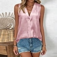 thumbnail image 5 of Ahabrexf Party Tops for Women Solid Color V Neck Sleeveless Casual Top 95% Polyester 5% Spandex 1Pc, 5 of 6