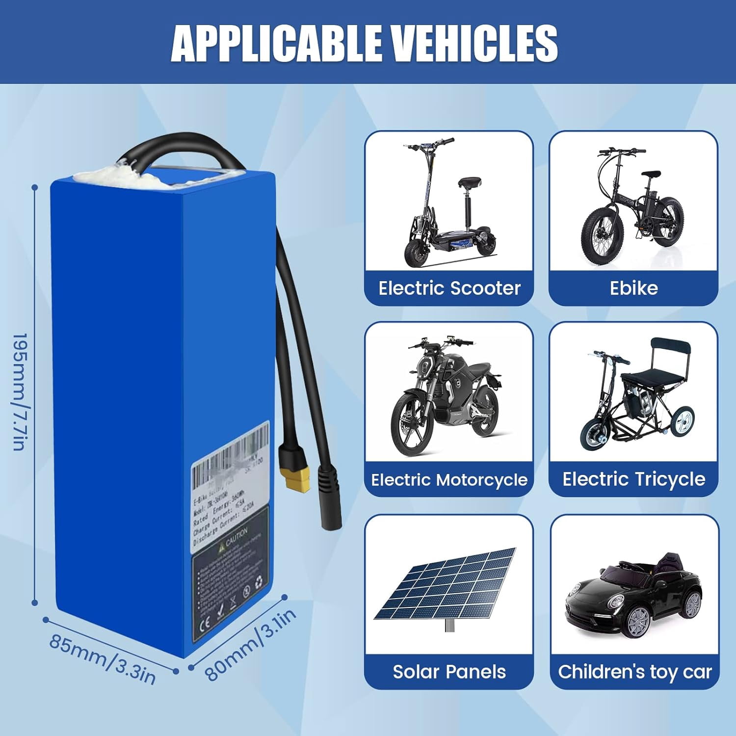 36V Ebike Battery for Electric Bike Bicycle 36v 10ah Lithium BatteryPack for Scooter 36 Volt Lithium Battery for Electric Bike Replacement 20A BMS for 350w 500w 750w Motor 42v 2A Charger B-2