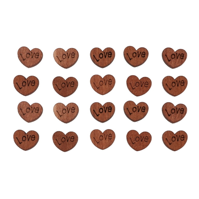 Ccdes 200 Pcs Wooden Buttons Nonporous Heart Shaped Buttons For