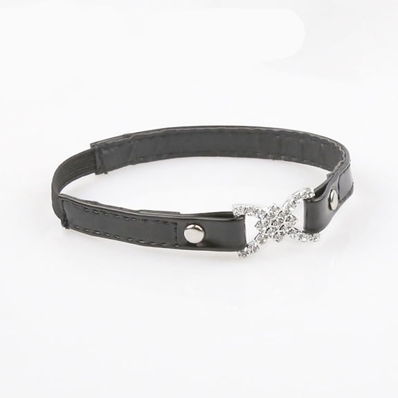 Worgeous 1 Pair of High Heels Anti-falling Strap Rhinestone Inlaid Elastic Shoe Strings Ankle Straps (Black)