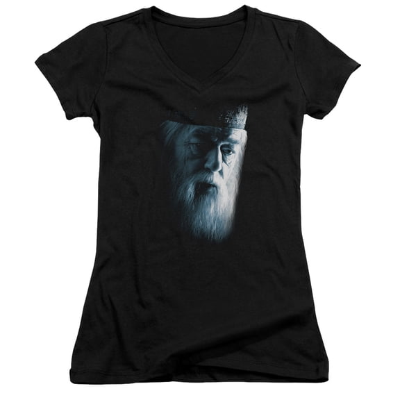 Harry Potter - Dumbledore Face - Juniors Cap Sleeve V-Neck Shirt - Large