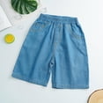 thumbnail image 4 of NAISIBABY Denim Shorts for Boys, Thin Summer Elastic Waist Baggy Kids Casual Shorts with Pockets Blue Size 10-12, 4 of 4